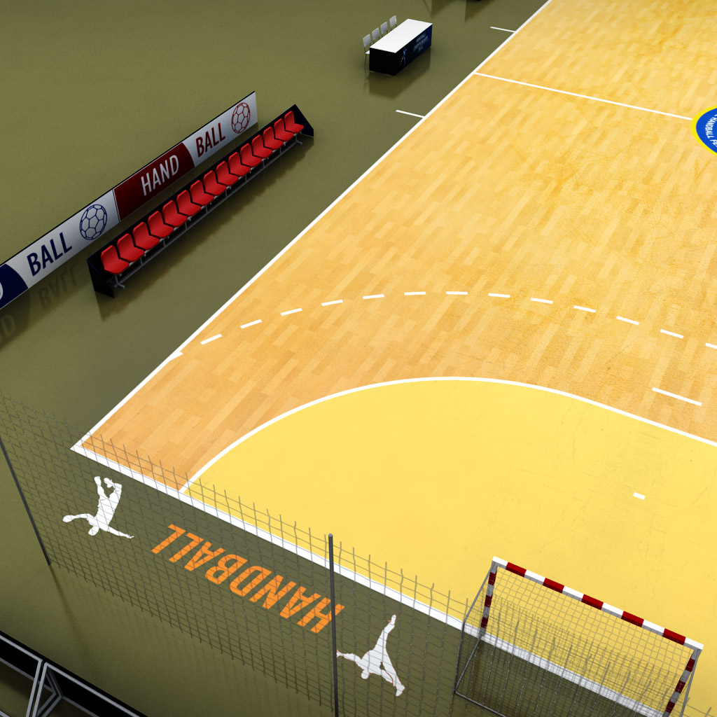 Handball court arena low poly by kr3atura 3DOcean